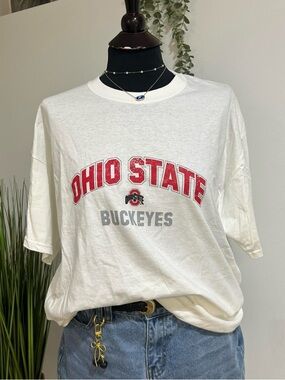 Ohio State Buckeyes White Logo Tee